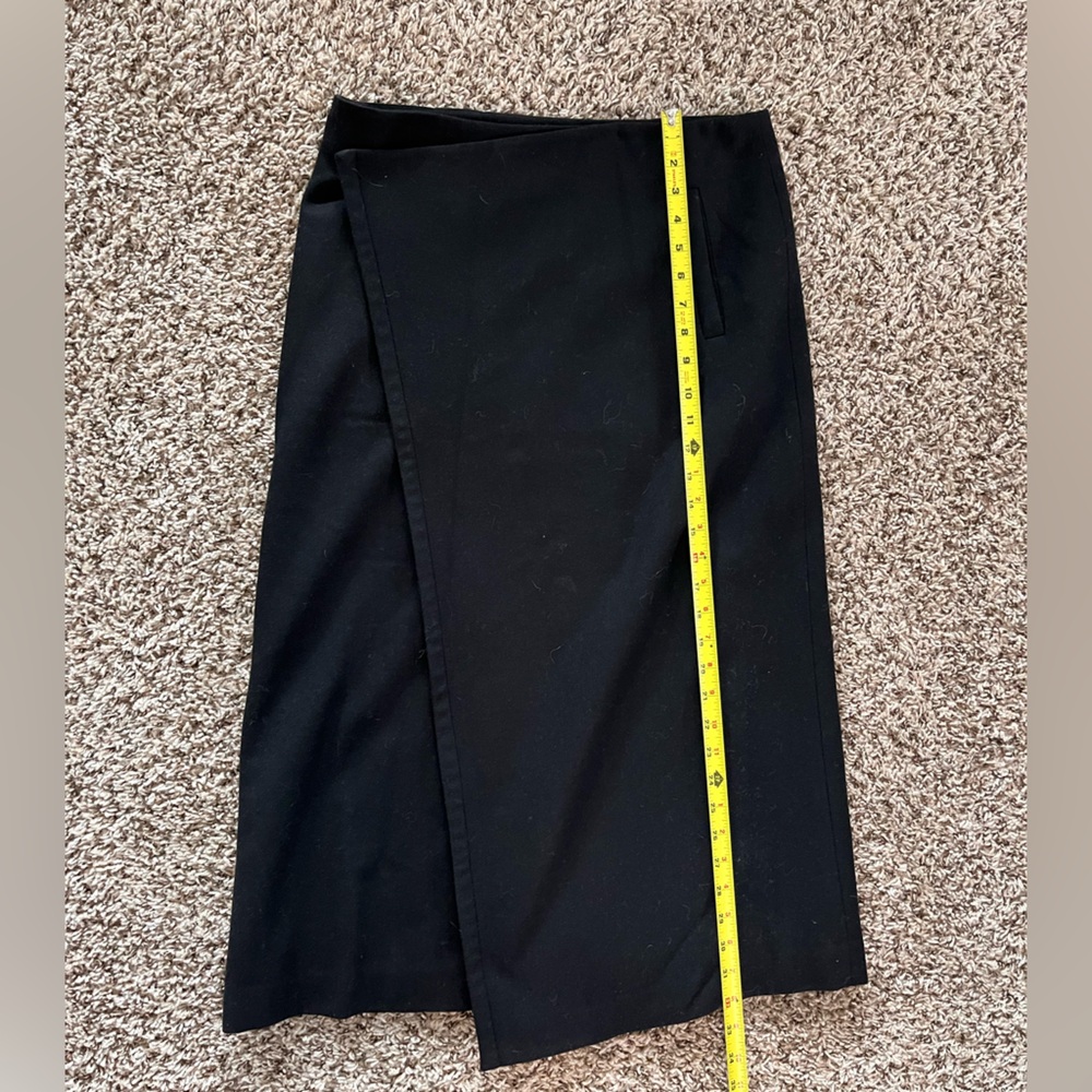 Vintage Eddie‎ Bauer Classic Black Wool Wrap Skirt Petite 6